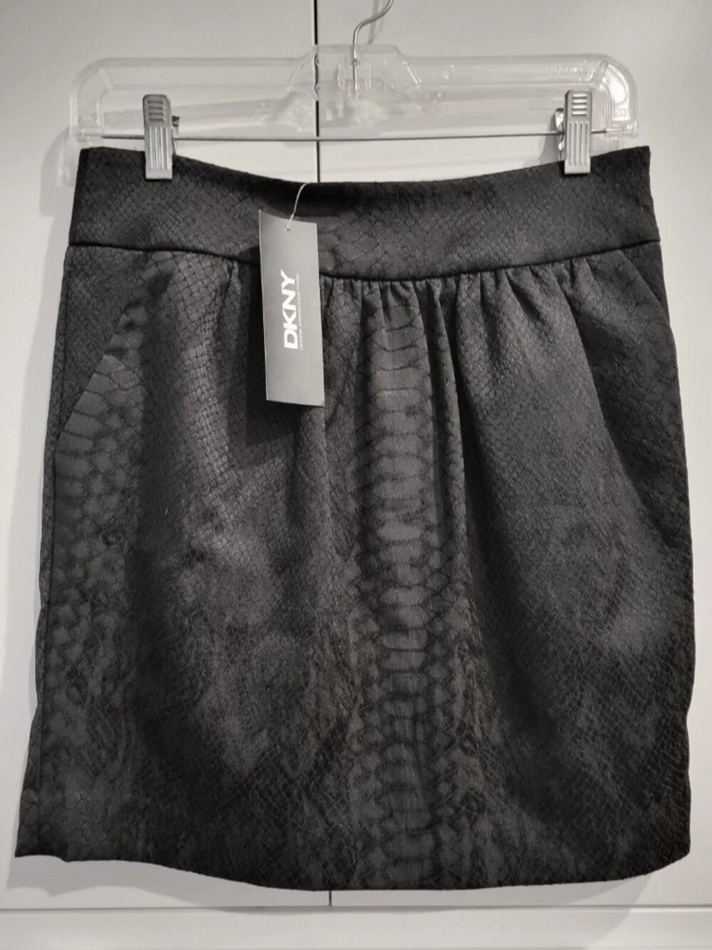 DKNY Snakeskin Print 90s Y2K Vintage Designer Donna KaranMini Skirt